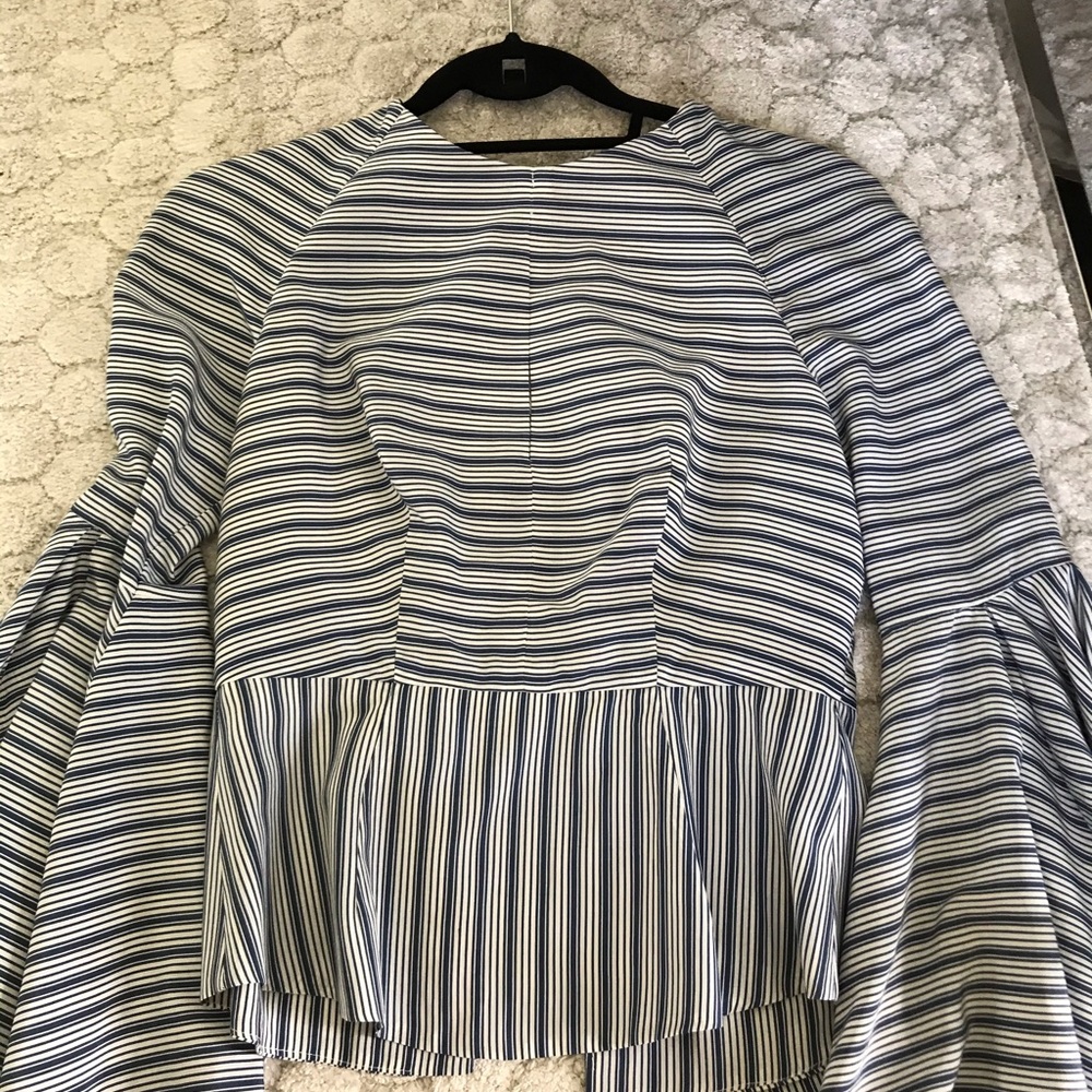 Milly blue and white blouse
